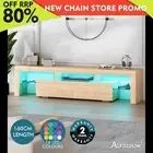 ALFORDSON Entertainment Unit 160cm TV Stand LED Light Storage Drawer Oak