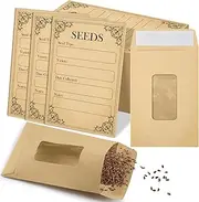 gisgfim 100 PCS Seed Packets Envelopes with Clear Window 3.15x4.72 Inch Self Sealing Small Seed Envelopes Kraft Seed Storage Envelopes Seed Organizer Baby in Bloom Envelope for Flower Vegetable Seed