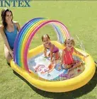 Intex Giant Rainbow Arch Inflatable Kids Kiddie Swimming Pool + Sprayer Ages 2+