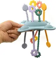 Playette Silicone Pull Toy - Playtime Pulley Sky Blue - Pull String Toys