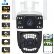 NEW Dual Lens Pro 12MP Wireless WiFi Security Camera Track Human Detect Home Cam