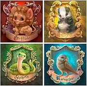 4 Pack -DIY 5D Diamond Painting for Adults Kids- Art Kits Full Drill, Dots Paintings with Gem Art and Crafts for Adults Wall Decor 11.8x11.8inch