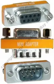 DB9pin Male~Female Null Modem Cross/Nul Serial RS232cable gender changer Adapter