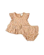 Firsts by petit lem Girls' Floral Print Top & Bloomer Set - Baby