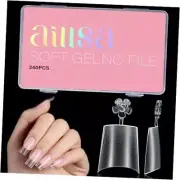 Nail Tips Acrylic Clear Half Cover Nail Tips False Gel Nail Tips Short Coffin