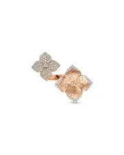 Piranesi 18K Rose Gold Double Oro Fiore Ring with Diamonds, 0.94 ct. t. w. 6.5