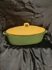 NEW Vietri Italy Cucina Fresca 2.25 Quart Covered Casserole Dish Green & Mustard
