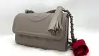 AUTH NWT Tory Burch Small Fleming Matte Chain Convertible Shoulder -Gray Heron