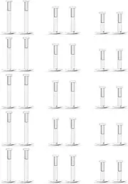 [Hoeudjo] 16g Bioflex Labret Retainer with Push in 2mm Top Clear Lip Rings Flexible Tragus Helix Conch Cartilage Earrings Medusa Monroe Piercing Jewelry for Women Men