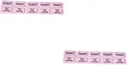 NUOBESTY 2sets Universal Raffle Ticket Labels 500 Event Ticket Stickers for Parties Concerts School Functions Vibrant Bulk 100pcs*2
