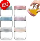 6 Pack Glass Overnight Oats Jars with Lids 300ml Mason Meal Prep Containers