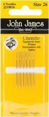 Chenille Embroidery Needles - Size 26 and 28 - John James - Embroidery Needles