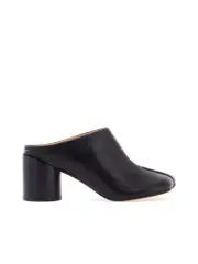 Mm6 Maison Margiela Leather Mules With Pointed Toe And Cylindrical Heel