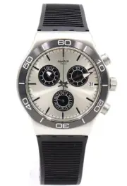 New Swiss SWATCH GREAT OUTDOOR IRONY CHRONO Rubber Men Watch 45mm YVS486 $190