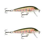 2x Rapala 9cm Countdown Sinking Hardbody Balsa Fishing Lures - Rainbow Trout