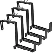 VIVIKEN Planter Box Brackets, Adjustable Flower Box Brackets for Deck Railing, No Drill Window Box Bracket for Outdoor Planters-4 Pack