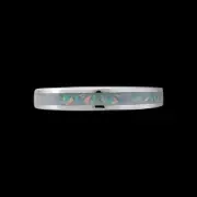 Size 9-925 Sterling Silver White Opal Infinity Ring, Single Inlay Band...