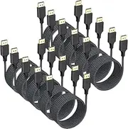 DteeDck Display Port Cable 10 FT, 8K DP Cables DisplayPort 1.4 DP to DP Cord 10ft (8K@60Hz, 4K@144Hz, 2K@240Hz, 32.4Gbps) Braided Male to Male Compatible for Computer Monitor PC Gaming Laptop-10 Pack