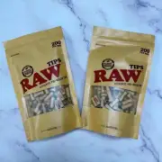 2 X Raw Tips Authentic Pre-Rolled Tips 200 Per Bag, Free Shipping