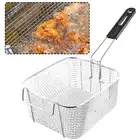Fried Skewers Chips Fish Fry Baskets Fryer Basket Nickel Plated Strainer Silver