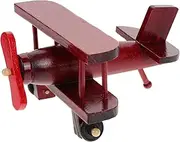 Vintage Wooden Airplane Model Retro Plane Craft Decoration for Home Office Unique Desktop Adornment Present Idea Rustic Style Wooden Plane Ornament