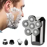 5 in 1 Electric 6D Rotary Shaver Hair Trimmer Cordless Water resistant Barber