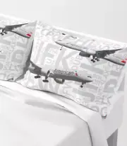 American Airlines Aircraft with Airport Codes - Standard Set of Pillow Shams