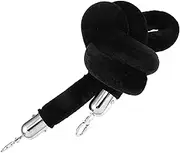 SEWOART Black Stanchion Rope with Hooks Wear-Resistant Velour Hanging Rope for Crowd Control Barrier Stylish Design for Party Decoration and Versatile Use Various Settings