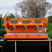 Custom 3 Group Fire Orange La Marzocco Linea Commercial Coffee Machine