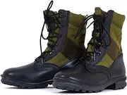 Original German Army Jungle Boots For Men - BALTES Black/Green Men’s Military Boots - Leather Combat Boots Men