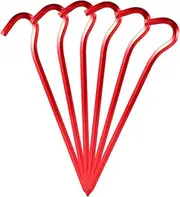 Kisangel 1set Aluminium Alloy Ground Stakes with Hook Design Durable Outdoor Tent Pegs for Camping and Canopy Support Lightweight Stable and Easy to Install 6pcs