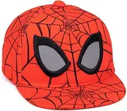 [Marvel] Spider-Man Cap Kids | Boys Girls Superhero Character Mask Spider Web Red Snapback Summer Hat | Movies TV Show Gifts Merchandise