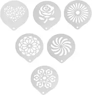 6 Pcs Coffee Latte Pieces Metal Coffee Stencils Cappuccino Stencil Barista Coffee Stencils Latte Stencils Cake pops Mold Cappuccino Art Template Latte Art Stainless Steel self Made