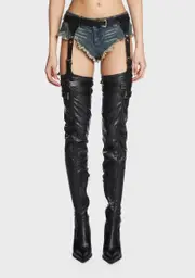 [AZALEA WANG] Alessia Thigh High Chap Boots