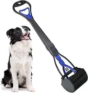 28" Large Pooper Scooper for Dog-Long Handle Dog Poop Scooper-Pet Waste Pick Up Jaw Scooper Without Smelling,Durable Spring Easy to Use,Perfect for Grass,Dirt,Gravel (Blue, 28"(Non Foldable))