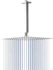 Cabezal de Ducha Baño Cuadrada 12'' Lluvia Ajustable Acero Inoxidable Modernas