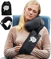 DreamSling Travel Pillow - First Neck Pillow with an Arm-Sling! Supports The Head, Body, and Arms, Providing The Leaning Support. Perfectly Balanced Sleep System Anywhere! (Black)