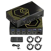 4K@60Hz HDMI KVM Switch USB3.0 4 Computers 1 Monitors HDMI 4 Port KVM Switches f