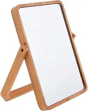 Vintage Wood Table Vanity Makeup Mirror, Rectangle Wall-Mounted Mirrors, Desk Mirror, Hanging Mirror, Wall Mirror Decor for Living Room, Bedeoom, Entryway,Birthday Gifts(8x11 inch)