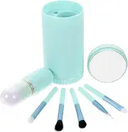 HAPINARY 1 Set Portable Makeup Brush with Handles Includes Blush and Highlight Brushes Travel Friendly with Mirror present for Makeup Lovers