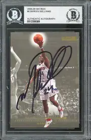 Hawks Marvin Williams Authentic Signed 2008 SkyBox #6 Card BAS Slabbed