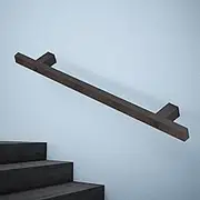 Black Metal Handrails for Indoor Stairs, Outdoor Stairs Railings Wall Mounted Banister Rail Kit with Wrought Iron Brackets Staircase Grab Bar Foot Rail Support(14ft/420cm)