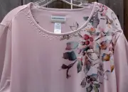 NWT ALFRED DUNNER ALPINE LODGE Scenic Watercolor Print Top Stretch SMALL