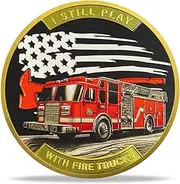 Firefighter Challenge Coin-Tribute to Firefighter Courage and Service – Fire Truck and Fire Department Badge- Inspirational Gift for Firefighters