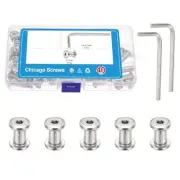 40 Set Hex Chicago Screws Assorted Kit with Hex Wrench M8x15mm Carbon Steel R...