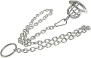 Inverted Chastity Cage SM Sex Toys Steel Stainless Flat Chastity Cage Male Cage Chastity Device With Metal Traction Rope Beginner Device Penis Ring to Prevent Erection Bondage for Men