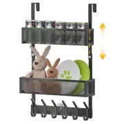 Adjustable Over The Door Hooks Organizer, Over The Door Towel Rack with 10 Co...