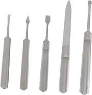 minkissy 5pcs Stainless Steel Nail Art Tools Forks Cuticle Pusher Polish Remover Kit