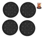 Coasters for Drinks 4 Pcs Silicone Coasters Set, Drink Coaster Black - 4pcs