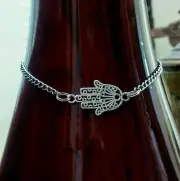 Hamsa Hand Shape Stainless Steel Anklet Ankle Chain Bracelet Women Foot
